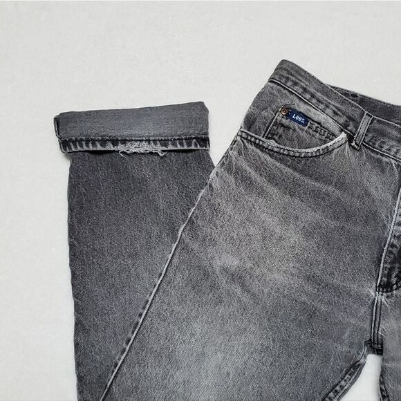 𝅺VINTAGE Black Distressed Lee Jeans Union Made Grunge - Picture 4 of 10